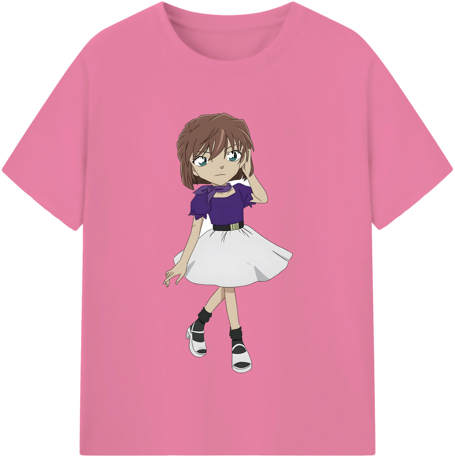 （画像用） 名探偵コナン 灰原 哀 はいばら あい Detective Conan Anita Hailey、Vi Graythorn Haibara Ai 綿100％半袖Tシャツ（フロントプリント）
